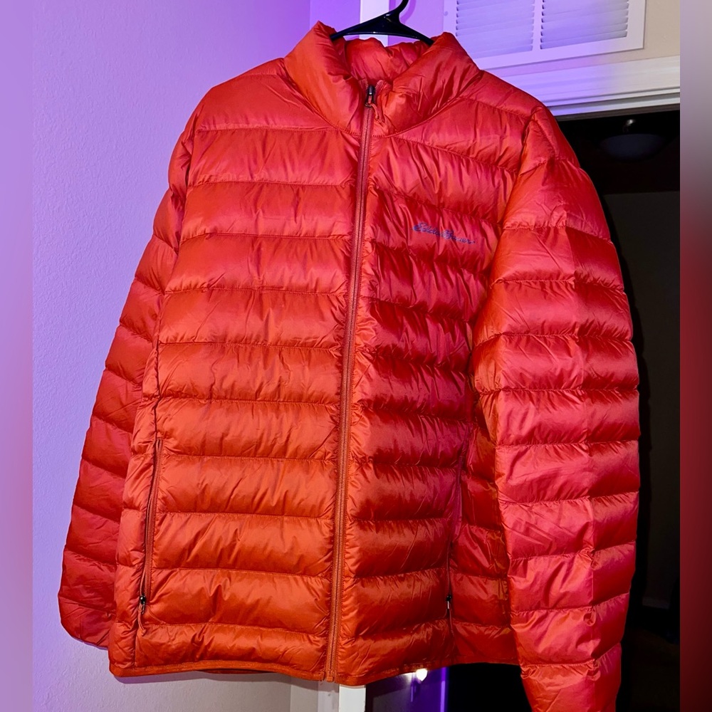 Eddie Bauer * Burnt Orange, Lightweight Down Puffer Jacket